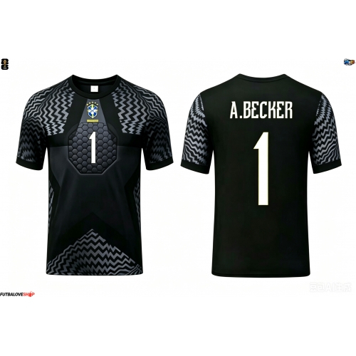 Dres Brazília Alisson Becker #1 Brankarsky Domáci MS 2026 Krátky Rukáv